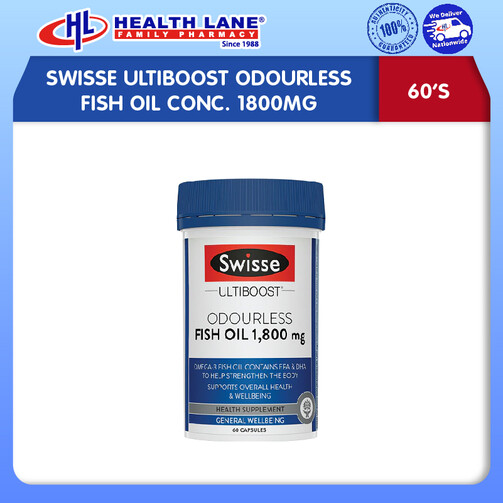 SWISSE ULTIBOOST ODOURLESS MINYAK IKAN CONC. 1800MG (60'S)